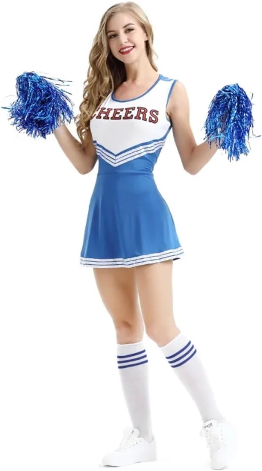 ZPFDSG Uniforme de Pompom Girl Fille Tenue de Cheerleading Ultime for des Performances d'équipe dynamiques Uniformes Haut de Gamme conçus for Les routines à Fort Impact Esprit imparable(Blue,M)