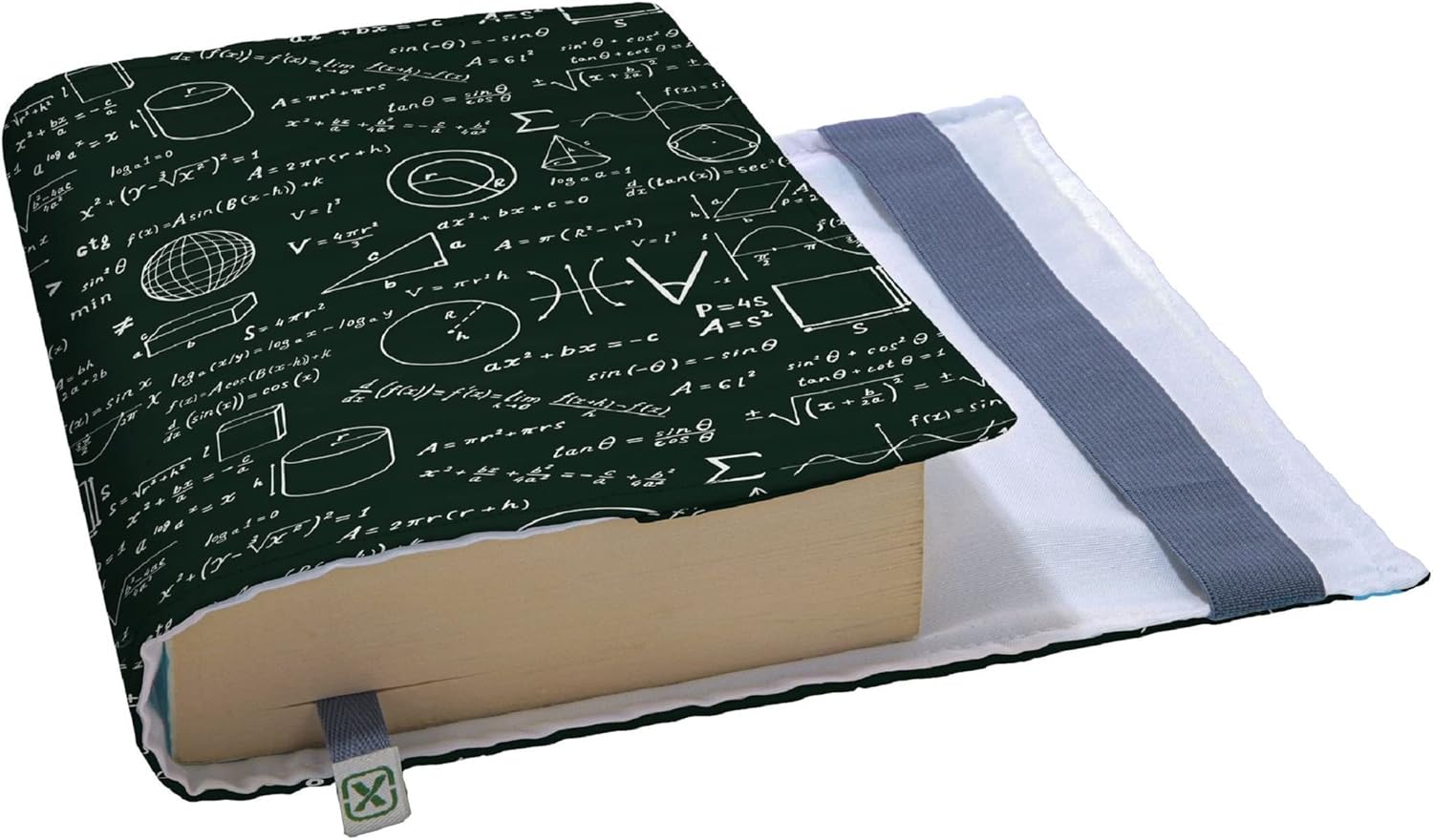 KAPAX FLEX, Réglable Housse de livre,Couverture de livre rigide, Journal Intime, Roman, Tissu lavable,Impermeable, s'adapte à l'épaisseur réglable (CYGNE)