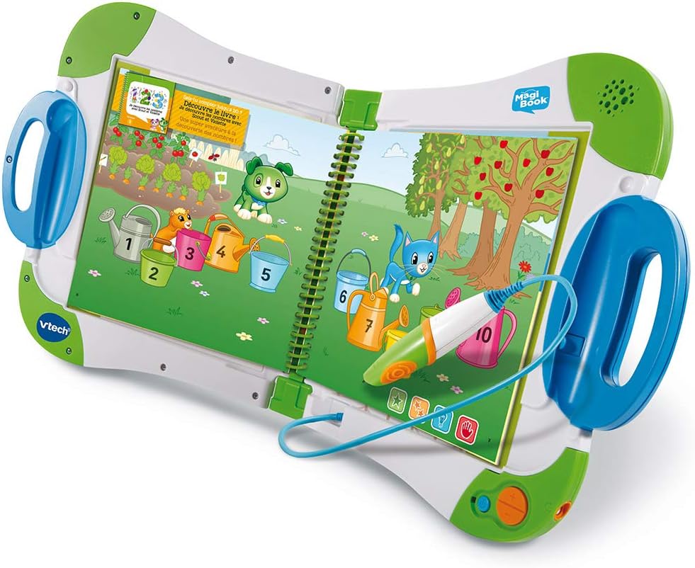 MagiBook Starter Pack Vert, Lecteur Interactif de Livres Éducatifs, Système Ludique d'apprentissage de la Lecture avec Stylet Tactile, Cadeau Enfant de 2 Ans à 8 Ans - Contenu en Français