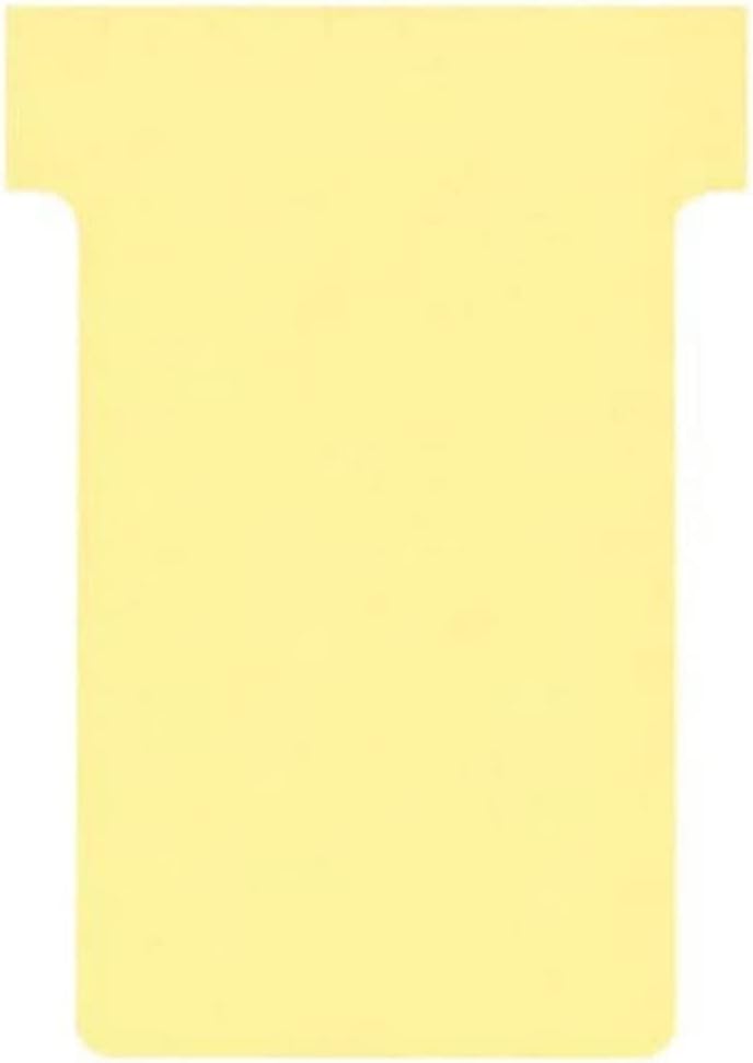 , Lot de 100 fiches T pour planning, Indice 2, Jaune, 2002004, Large