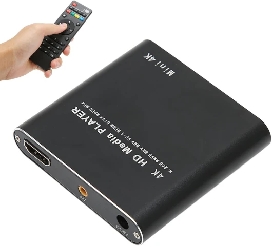 Lecteur Vidéo HD, 4K, Mini Lecteur Multimédia en Continu, Prend en Charge PPT, PDF, Stockage 4G Intégré, pour Cartes de Stockage USB AV D'interface Multimédia HD(4K)