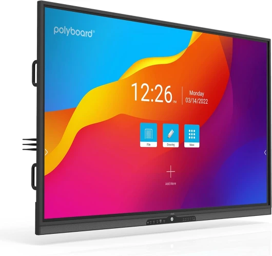 Polyboard - Tableau Blanc interactif 86" (3840x2160 UHD) 2.4G WiFi - Smart-Board numérique pour Salle de Classe, Bureau & présentation - Whiteboard Moniteur flipchart Tout-en-Un avec écran Tactile