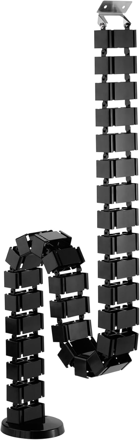 Guide-câbles pour bureaux réglables en hauteur - Longueur : 1285 mm - Gestion des câbles rectangulaire - Noir (montage à vis, noir), MMK-CC10