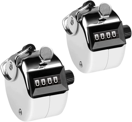 KAIAIWLUO Compteur Manuel,2 PCS 4 Chiffres Compteur de comptage à la Main Compteur mécanique Manuel Compteur de Clickers pour Compteur de Personnes Sport de Golf École des Formateurs