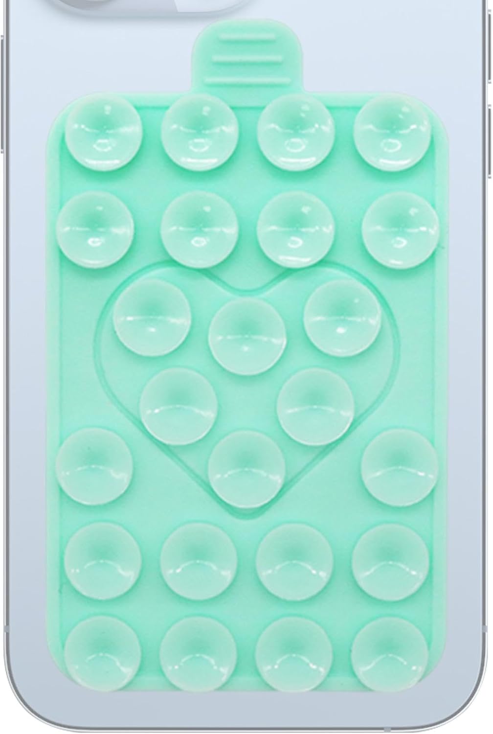 Ventouse de téléphone, poignée adhésive pour téléphone - Support de téléphone Love antidérapant double face - Coque de téléphone à forte aspiration, support réglable pour les transmissions en direct Vert menthe.
