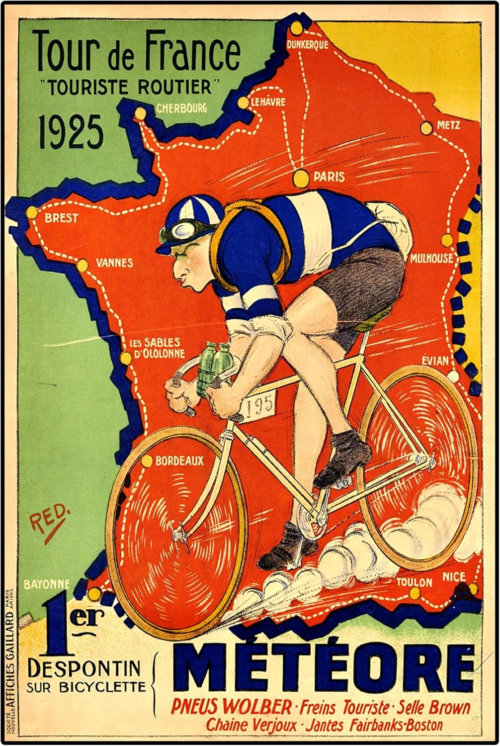 Ula bear Tour De France 1925, A3 Affiche, Vintage, Photographie, Cycles, Vélo, Mode, Image Graphique, Image Noir Et Blanc, Photo, Vieux, Rétro, Impression, Oldschool,