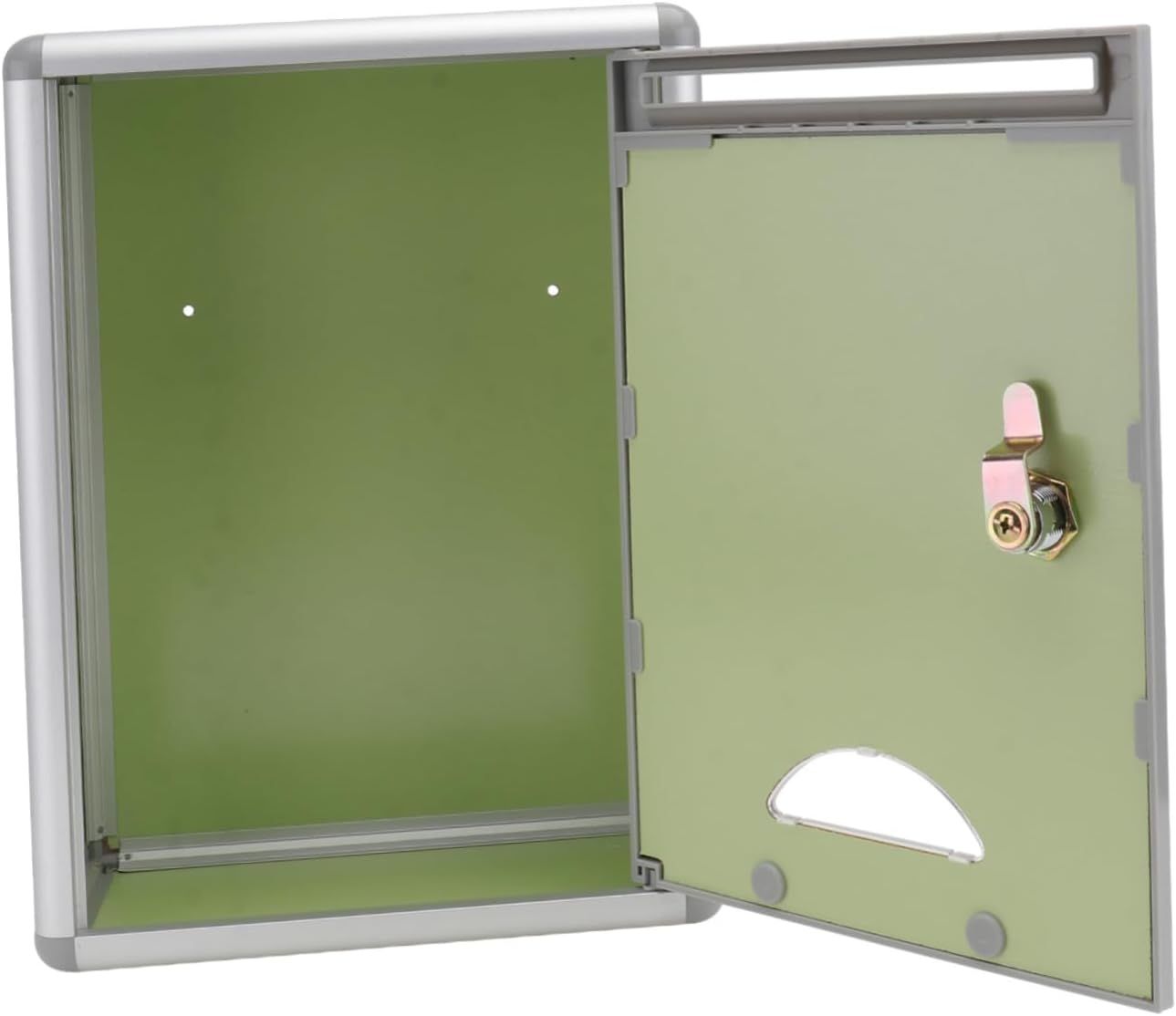 Boîte 1 Pièce Boîte à Idées Murale Verrouiller La Boîte Aux Lettres Cadenas Cloche Serrure Urnes Avec Protecteur Conseil Verrouillage Sûr Clé Code Alliage D'aluminium Silver