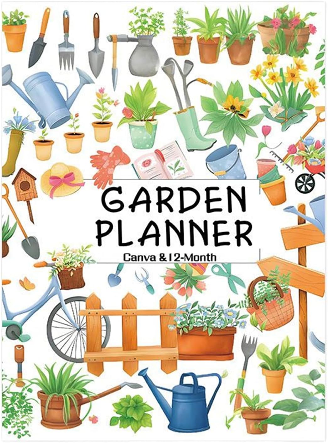 Bexdug Carnet de bord de jardin – Livre complet de potager - 12 mois d'entretien des carnet de planification de jardinage pour jardin