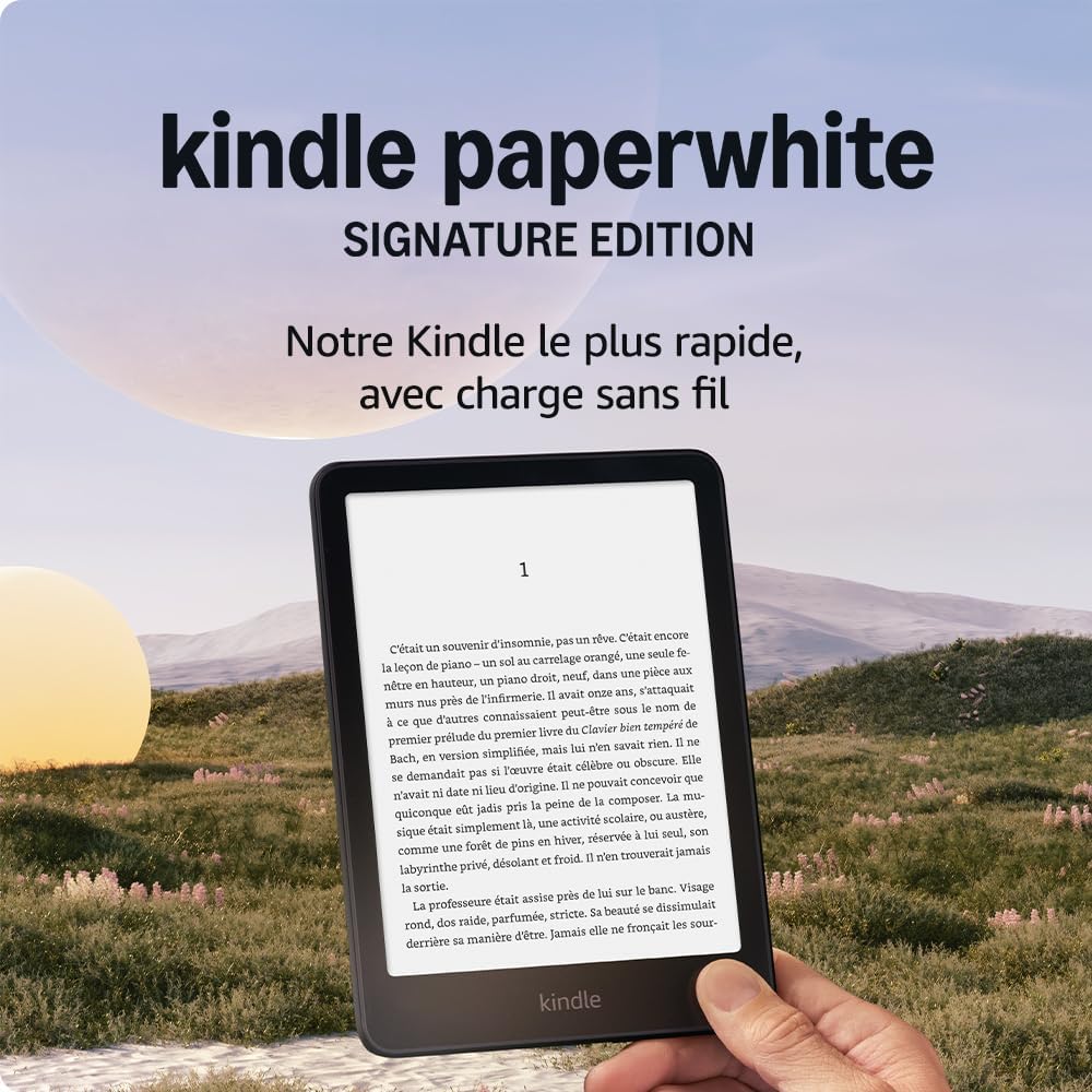Amazon Kindle Paperwhite Signature Edition (32 Go) - Notre modèle le plus rapide avec éclairage avant à réglage automatique, charge sans fil et autonomie de plusieurs semaines - Noir métallisé Noir métallisé 32 Go Sans publicités
