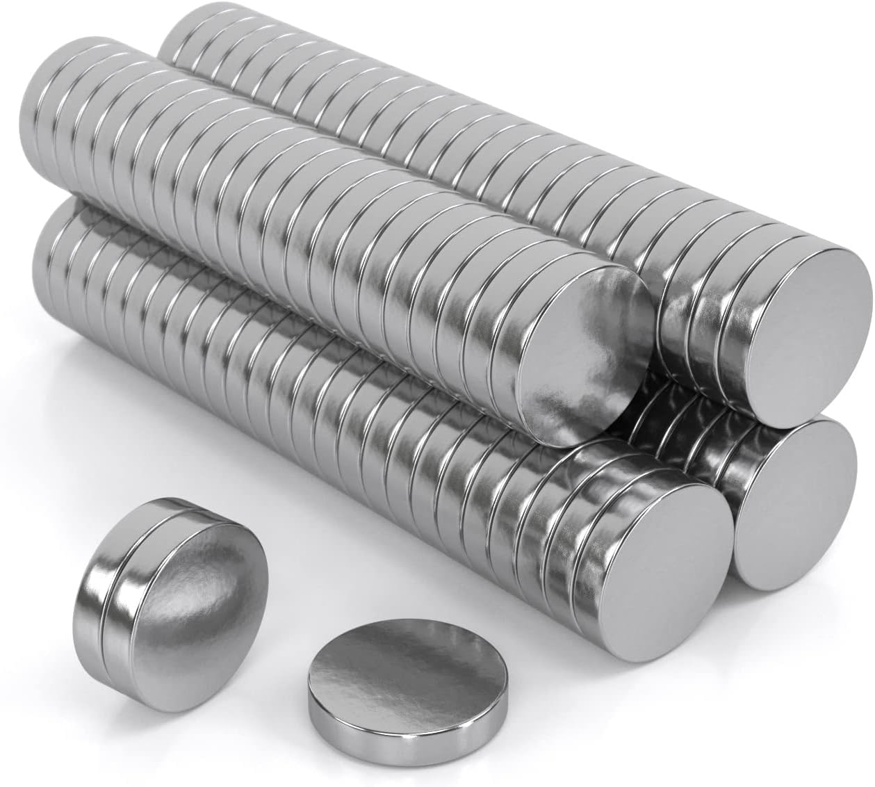 Jawa Mini-aimants 5x1mm - Argentés pour Réfrigérateur - Néodyme de Haute Qualité - Extra Forts pour Tableau Magnétique, Ménage, Atelier & Bureau (100 Pièces) 5x1mm Argent