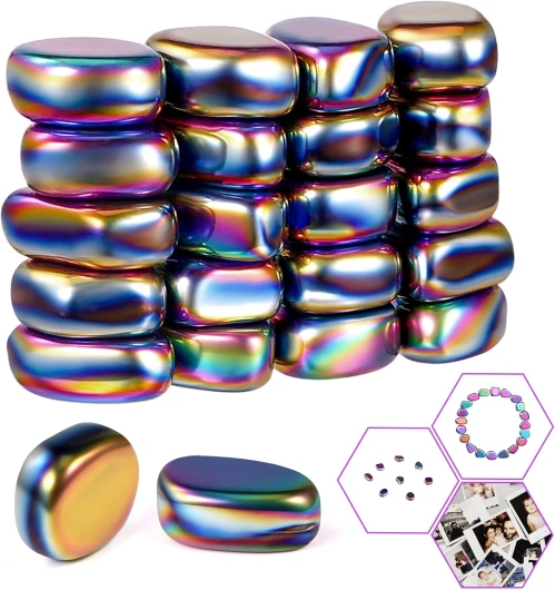 Mexgcom 20 PièCes Aimants en HéMatite, Jeu De Pierres MagnéTiques avec Corde, Jeu D'éChecs MagnéTiques De Jeu, Les RéUnions, Le Bureau, Les Voyages, Les FêTes, Le Camping (Couleur)