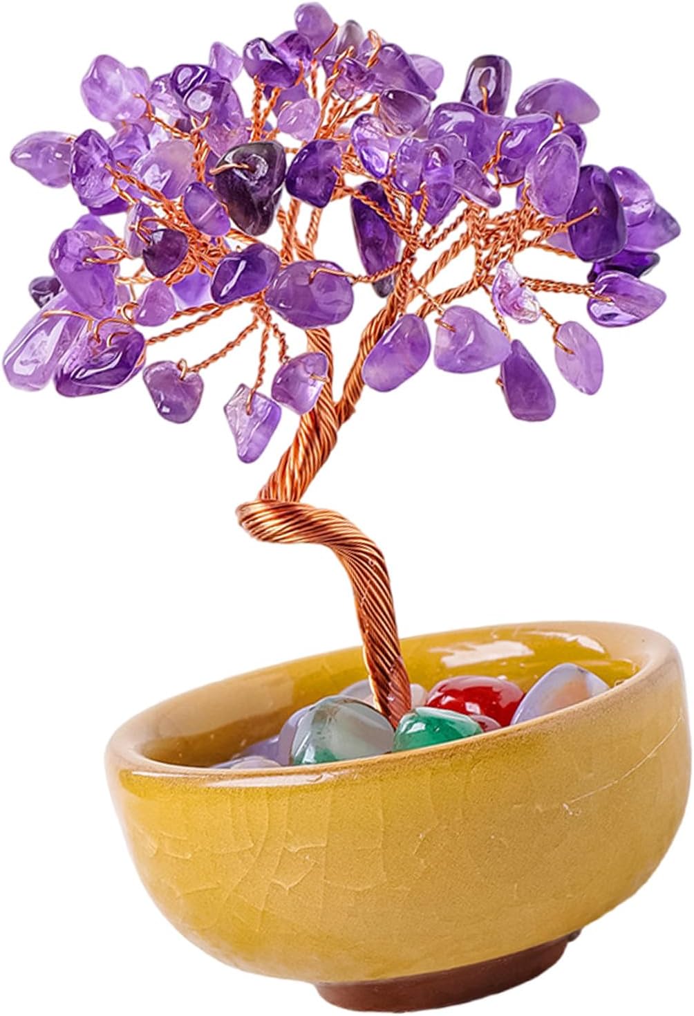 DABAIXIONG l'arbre À Argent Cristallin Attire Richesse L'énergie Positive pour Maison Le Bureau d'arbre Arbre À Naturel Amethyst