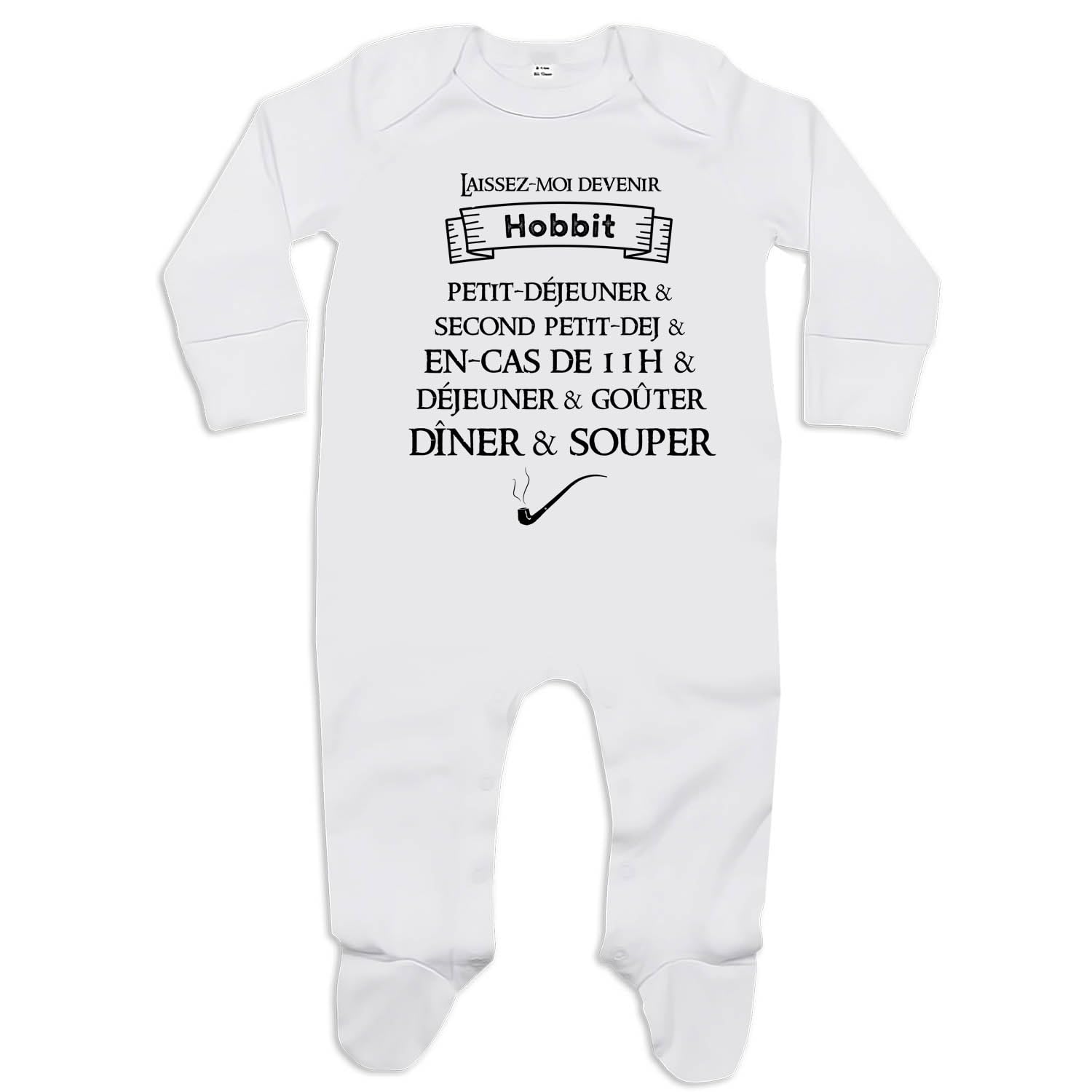 Pyjama Déjeuner de Hobbit - Cadeau Grenouillère Fan Seigneur des Anneaux Naissance Nourrisson Baby Shower (0-3 mois)