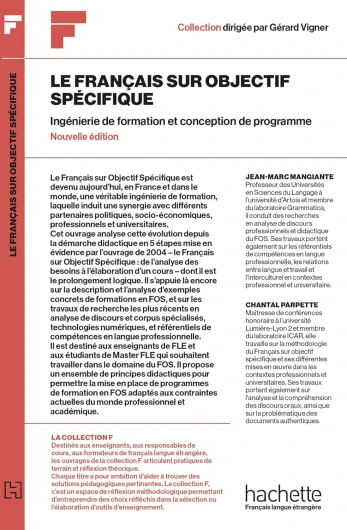 Collection F - Le français sur objectif spécifique: Ingénierie de la formation et conception de programme (Edition 2023)