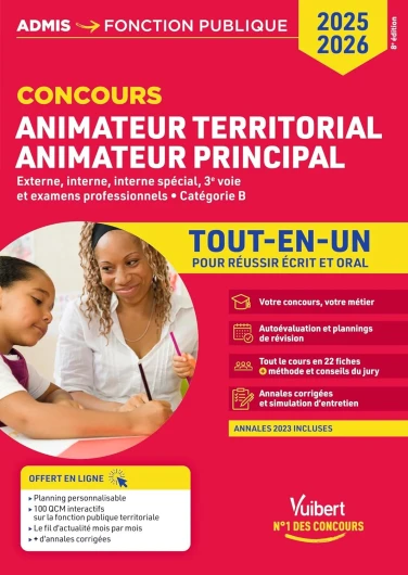 Concours Animateur territorial et Animateur principal - Catégorie B - Tout-en-un: Externe, interne, interne spécial, 3e voie et examens professionnels - Concours 2025-2026