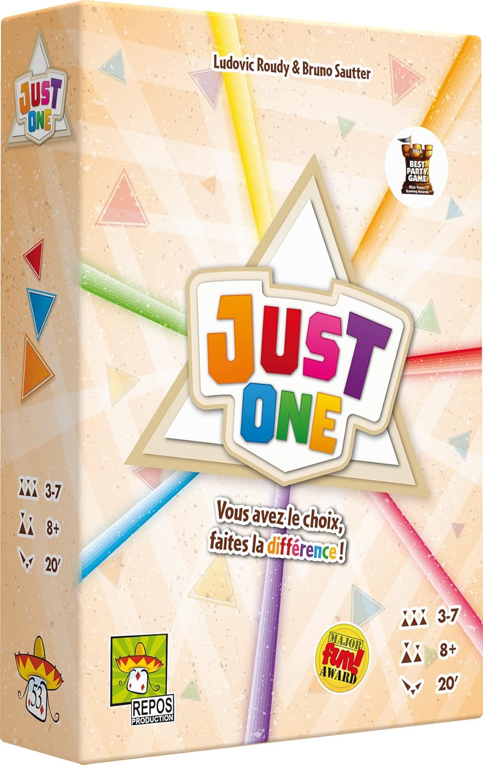 Just One - Jeu de Société Famille - Jeu d 'Ambiance Coopératif pour Enfants dès 8 Ans - Jeu de Cartes avec Mots à Deviner - 3 à 7 Joueurs - 20 Min - Version française - Repos Production