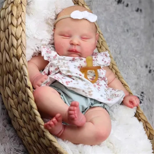 ZTZHYZR Bébé Poupée 20 Pouces 50 CM Poupee Reborn Bébé Faites à la Main Corps en Vinyle Doux Endormi Poupée Lestée Ça A L'Air Vrai Taille Réelle Poupee Enfants Jouets Cadeaux d'anniversaire