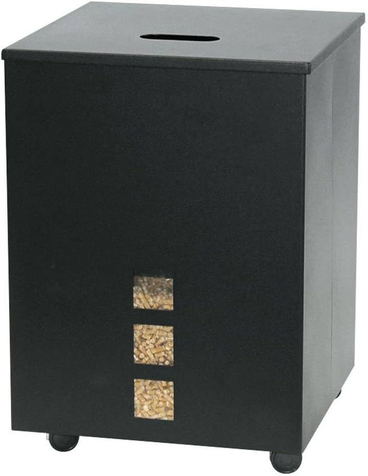 Porte-pellets en acier noir avec fenêtre 39 x 39 h 50 cm - Fabriqué en Italie par Comex Production