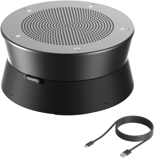 A11 Haut-Parleur de conférence 4 Microphones USB Mains Libres AI Noise Cancelling Plug and Play Haut-Parleur d'ordinateur avec Microphone pour Le Bureau Conférences en Ligne/Bureau à Domicile