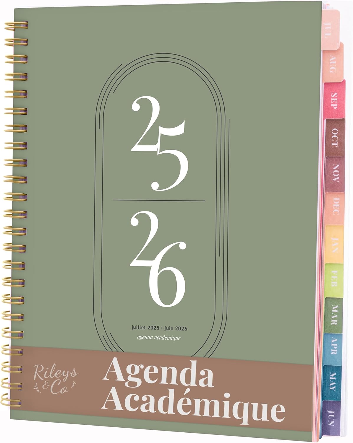 Rileys Agenda Planner 2024 2025 - Planificateur hebdomadaire et Mensuel - Carnet de Note et Weekly Planner de 18 mois - Couverture souple, double reliure 20,3 x 15,2 cm (Vert, 20,3 x 15,2 cm (FR))