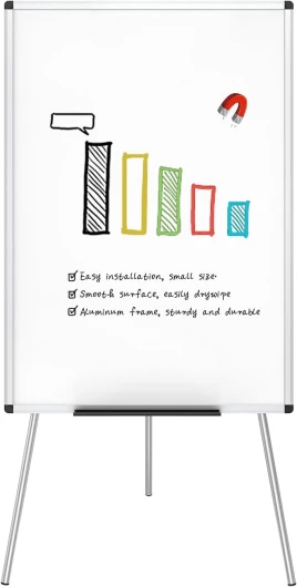 VIZ-PRO Chevalet de conférence - Tableau Blanc Effaçable & Magnétique - Réglable en hauteur & usage flexible, 90 x 60 cm Moderne