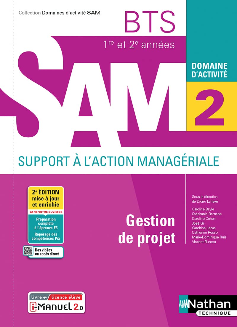 Domaine d'activité 2 - Gestion de projet - BTS SAM 1re et 2e années - Coll - Domaines d'activité SAM
