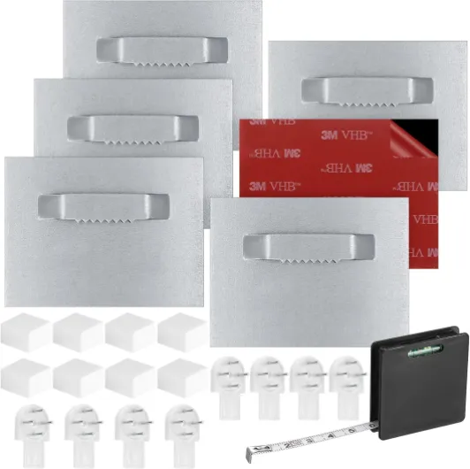 6 Pièces Crochets Autocollants, Supports de Fixations pour Photos et Miroirs, Crochet de Suspension sans Perçage pour Accrocher Image Miroirs Tableau Miroir Cadre Photo 6 x 8cm