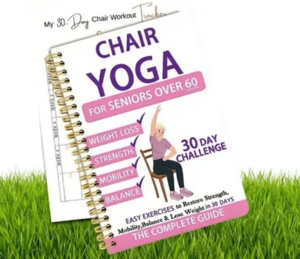 Guide de yoga sur chaise de 30 jours pour personnes âgées et débutants – Carnet à spirale avec exercices de perte de poids, de force, de mobilité et d'équilibre