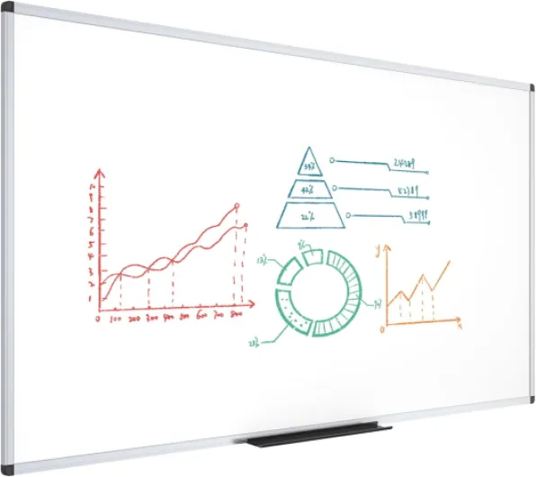 VIZ-PRO Tableau Blanc Magnétique Effaçable à sec, 240 x 100 cm, Cadre en Aluminium Blanc 240 x 100 cm
