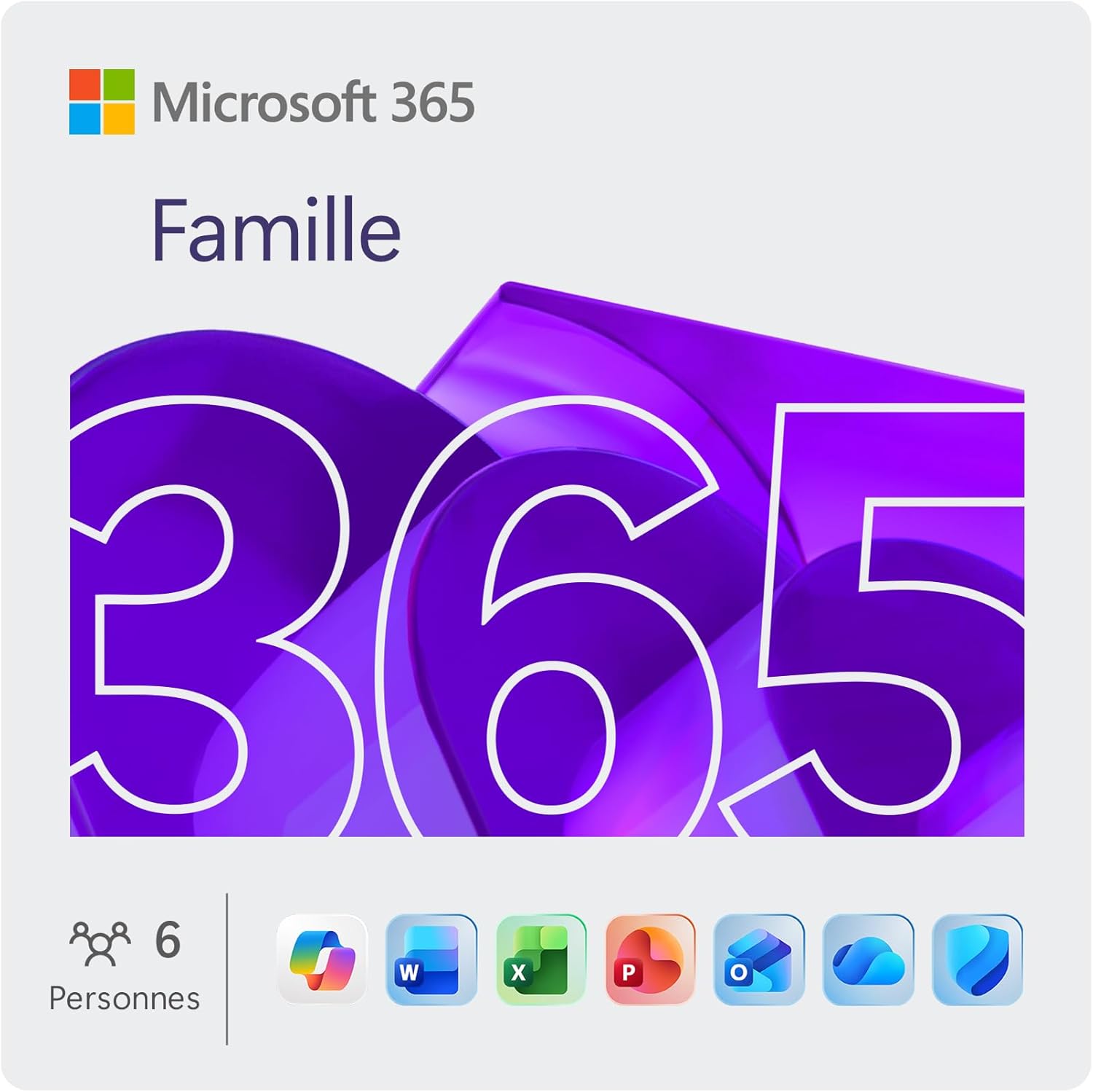 365 Famille - 12 mois - 6 utilisateurs - Applications Office avec IA - Jusqu'à 6To de Stockage Onedrive - Abonnement Amazon avec renouvellement automatique Famille (6 utilisateurs) 12 Mois Renouvellement automatique