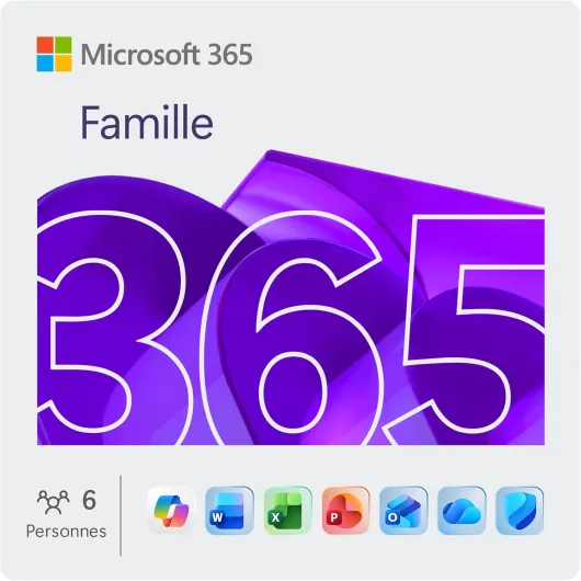 365 Famille - 12 mois - 6 utilisateurs - Applications Office avec IA - Jusqu'à 6To de Stockage Onedrive - Abonnement Amazon avec renouvellement automatique Famille (6 utilisateurs) 12 Mois Renouvellement automatique