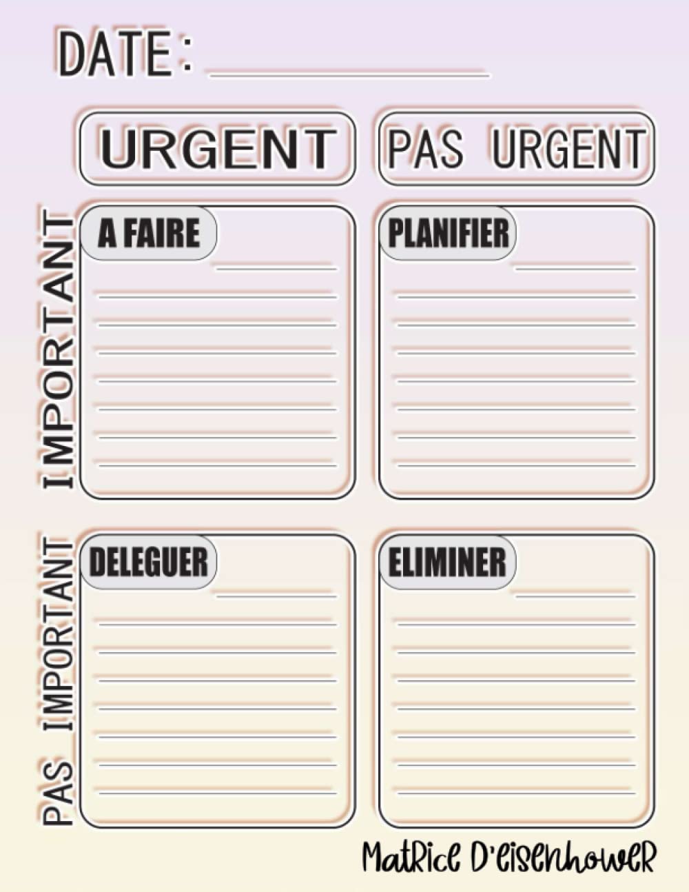 MATRICE D'EISENHOWER: Améliorer Votre Gestion du Temps et Eliminer la Procrastination.