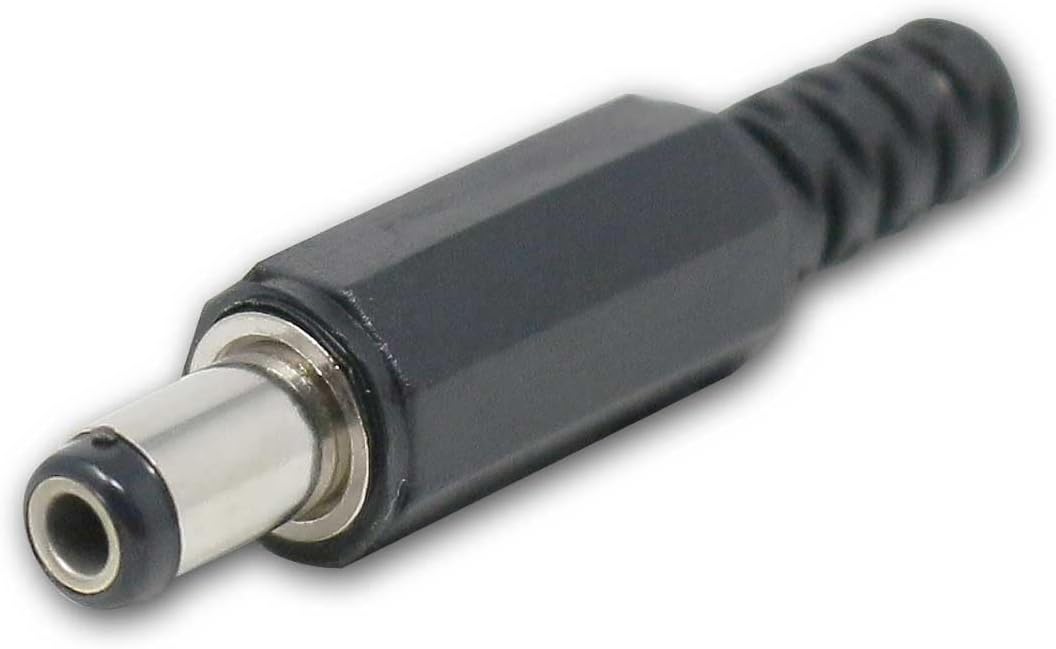 10 fiches CC 5,5 x 2,5 mm, Connexion à souder et Protection Anti-Pliage, Manchon à Visser, fiche à 2 Broches pour modélisme et réparation