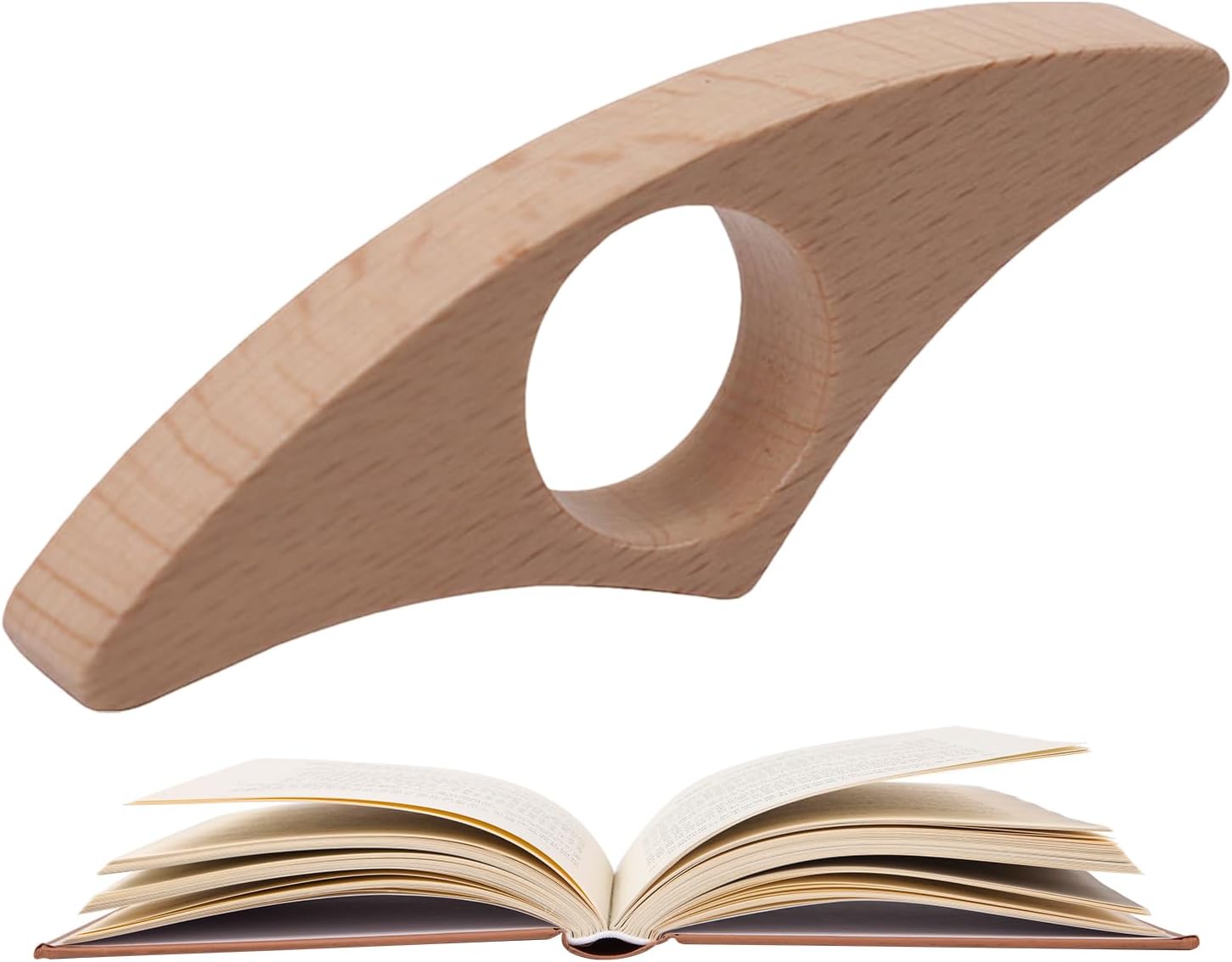 Support de page pour pouce - Accessoires pour livres en résine - Porte-page Du Livre De Pouce - Signet En Bois - Bague Compacte Pour Une Lecture Facile - accessoires de livre pour lit et plage grand