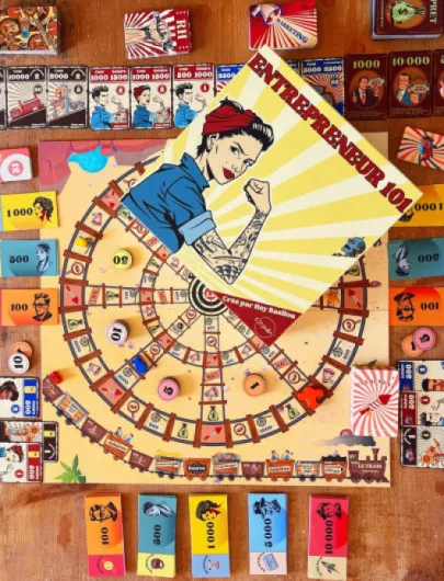 Entrepreneur 101 - Le Jeu de société sur l'entrepreneuriat - Négociation, Gestion financière, ressources - Jeu Ludique Educatif Pédagogique, 2-8 Joueurs