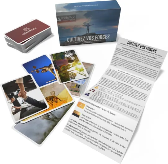 Cultivez vos forces - 52 cartes des forces pour le coaching, la thérapie, les ateliers et le team building - Pour le développement personnel et la construction d'équipe - Français