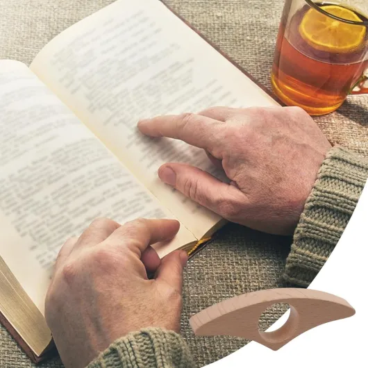 Support de page pour pouce - Accessoires pour livres en résine - Porte-page Du Livre De Pouce - Signet En Bois - Bague Compacte Pour Une Lecture Facile - accessoires de livre pour lit et plage grand